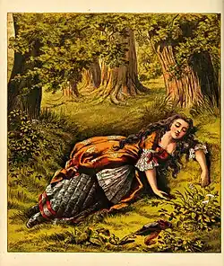 Fanny alone in the forest.