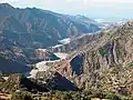 The Amendolea River winds between the mountains of Reggio-Calabria in Italy