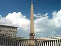 The Egyptian obelisk stands in the centre of the piazza.