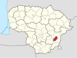 Location of Vilnius