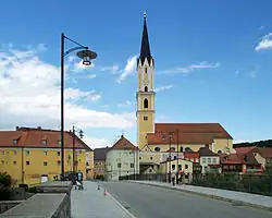 Bridge over the Vils River and the parish church