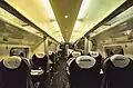 The interior of First Class aboard a 390 Pendolino.