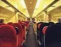 The interior of Standard Class aboard a Class 390 Pendolino.