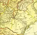 Map of 1882 showing the River basins of the Don and the Volga rivers