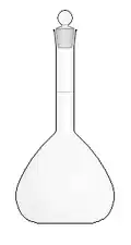 Volumetric flask—a flask used for preparing liquids in very precise volumes. It is a flask with a pear-shaped body and a long neck with a line on it which marks the standard volume it can contain.