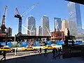 Construction as of March 2, 2010. Four World Trade Center can be seen rising on the left.