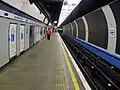 South Victoria line platform looking north, the northern terminus
