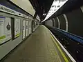 North Victoria line platform looking south, the northern terminus