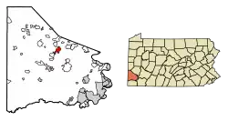 Location of Canonsburg in Washington County, Pennsylvania