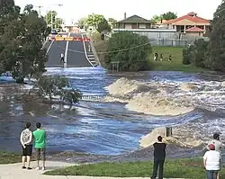 In flood over Cotrell Street in Werribee