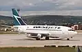 A WestJet Boeing 737-200 at Calgary International Airport, this airplane is no longer used