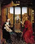 Saint Luke Drawing the Virgin, c. 1435–40. The setting is derived from the Madonna of Chancellor Rolin by Jan van Eyck