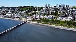 White Rock's waterfront from above