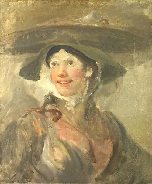 Ordinary people in the street- Hogarth caught the happiness of this fish-seller. c.1750