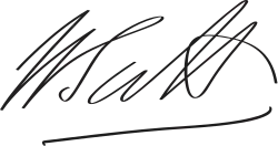 Cursive signature in ink