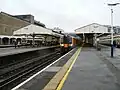 A South West Trains service leaving from platform 6.