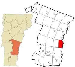 Location in Windsor County and the state of Vermont.