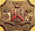 Plaque showing the historical coat of arms of Wolverhampton, England before 1898
