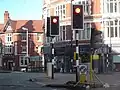 The site of the UK's first set of traffic lights