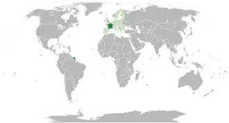 Location of &nbsp;metropolitan France&nbsp;&nbsp;(dark green)–&nbsp;on the European continent&nbsp;&nbsp;(green &&nbsp;dark grey)–&nbsp;in the European Union&nbsp;&nbsp;(green)