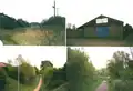 Pictures of the surviving huts at the former quarry in 2001 and the track bed in Hardwick during 2001.