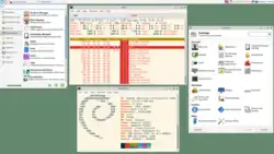 screenshot XFCE with customized panel and whisker menu 4.14 on debian 11