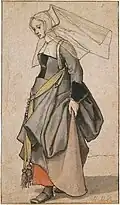 'Young Englishwoman', a costume study by Hans Holbein the Younger