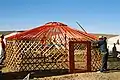 Mongolian Ger: with roof poles in place
