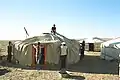 Mongolian Ger: adding the outer cover