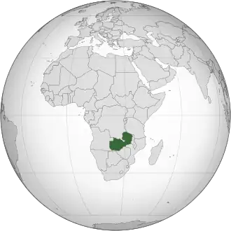 Location of Zambia