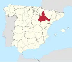Map of Spain with Province of Zaragoza highlighted