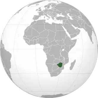 Location of Zimbabwe