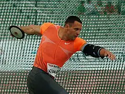 Discus throw at Barcelona.