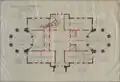 Plan of the 1st floor of the Palácio Monroe drawn in 1924, in the&nbsp;National Archives of Brazil.