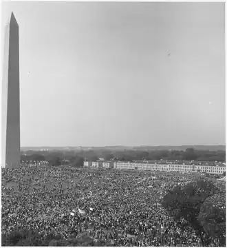View of the crowd from the air